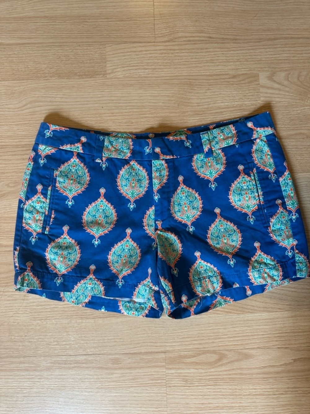 Women’s Blue Printed Cotton Shorts
